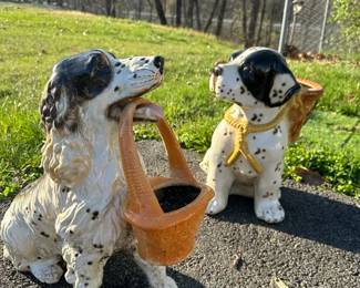 Vintage Porcelain Puppy Planters