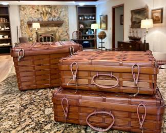 Vintage Handmade Split Bamboo Baskets