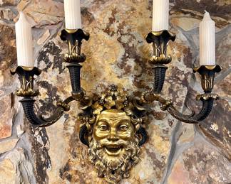 Gilted Sconce depicting Bacchus
