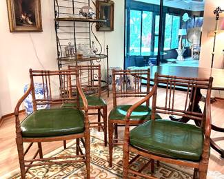 Set of Four Kittinger Faux Bamboo Chairs