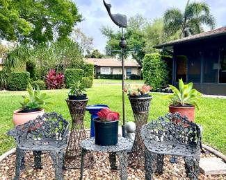 Vintage Wrought Iron Garden Seating