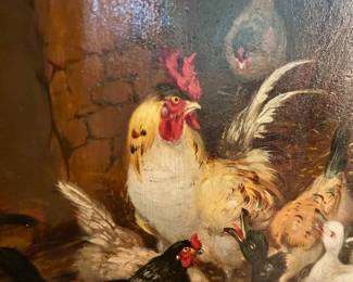 Barnyard Oil on Wood - Claude Guilleminet
