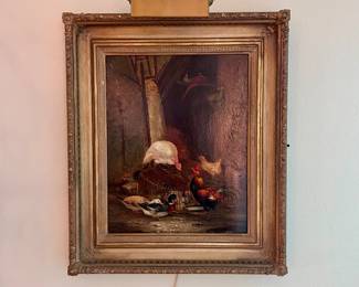 Barnyard Oil on Wood - Claude Guilleminet