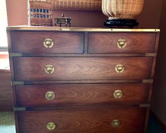 Antique Mahogany Military Campaign Chest of Drawers