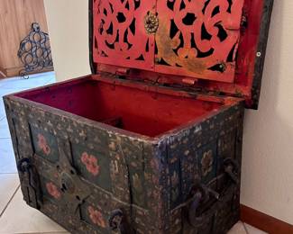17th Century Iron Strongbox Treasure Chest