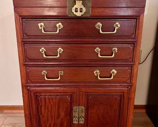 Chinese Rosewood Silverware Chest