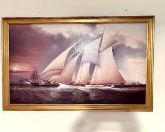 James Edward Buttersworth Art Print "Defending America's Cup"