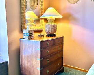 Antique Mahogany Military Campaign Chest of Drawers