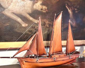 Antique Wooden Ship Model