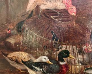 Barnyard Oil on Wood - Claude Guilleminet