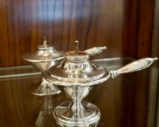 Antique Silver Aladdin Pedestal Burners