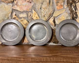 John Sedgewick 1730-1760 Pewter Engraved Plates, Set of Six