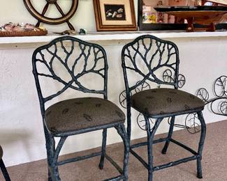 Pair Vintage Veneman Branch Barstools