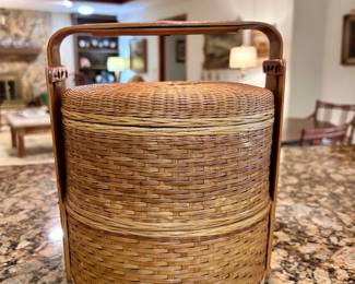 Vintage Chinese Wicker Wedding Basket