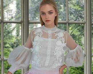 whitetullevictorian top