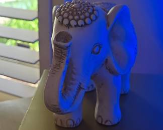 Distressed White Elephant Figurine
