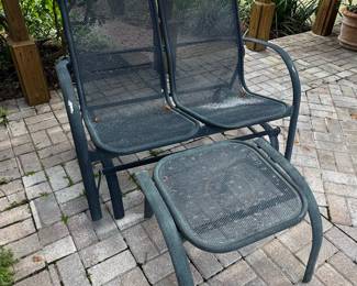 Outdoor Glider Bench with Ottoman