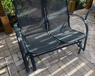 Double Metal Mesh Glider Bench