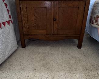 Antique Oak Washstand Cabinet