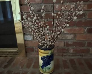 Pussy Willow Branches in Ceramic Vase