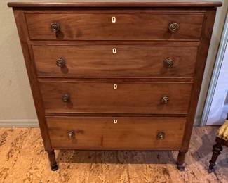 Antique Sheraton Walnut Chest of Drawers