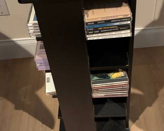 Black CD Tower with Assorted CDs