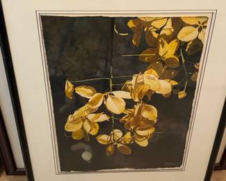 Watercolor Painting of Yellow Flowers