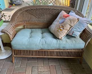 Wicker Loveseat with Cushions