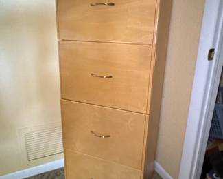Four-Drawer Wood Filing Cabinet