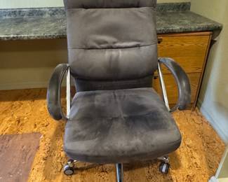 Gray Faux Suede Executive Office Chair