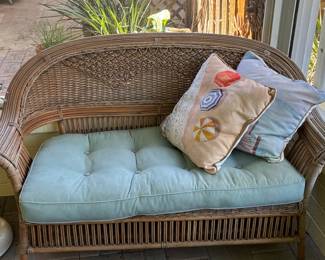 Wicker Loveseat with Cushions