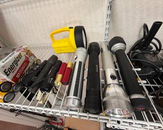 Assorted Flashlights and Batteries