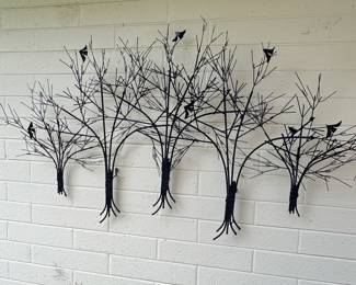 Metal Tree with Birds Wall Art