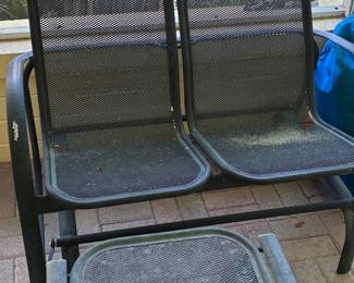Metal Mesh Double Glider Bench