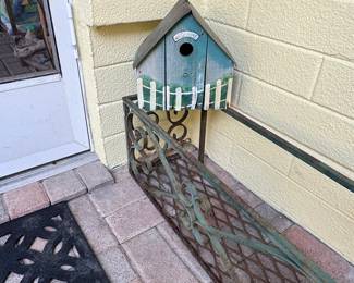 Hand-Painted Wooden Birdhouse with Welcome Sign