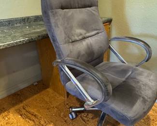 Gray Faux Suede Executive Office Chair