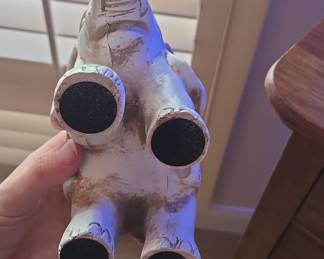 Distressed White Elephant Figurine