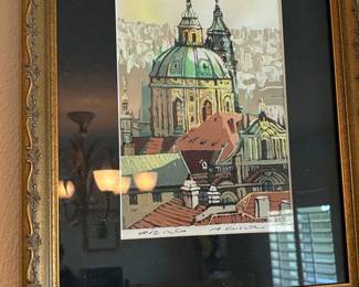 Watercolor Print of St. Nicholas Church, Prague by M. Corrie