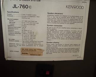 Kenwood JL-760C 3-Way Speaker System