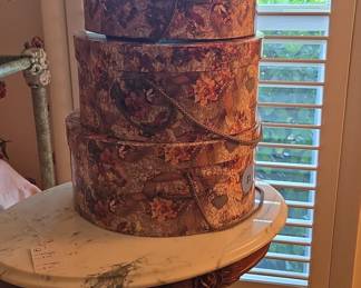 Vintage Floral Hat Boxes Set of 3