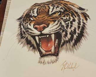 Original Tiger Portrait Print by G.P. Oleach
