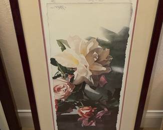 Watercolor Floral Print, Signed and Numbered, 'Dusty Rose'