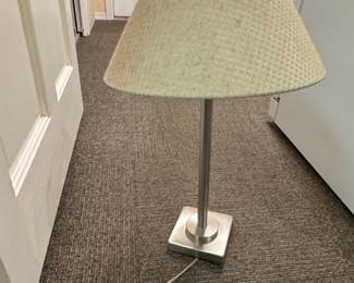 Brushed Nickel Table Lamp with Textured Shade