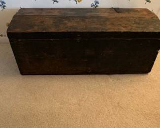 Antique Wooden Steamer Trunk / Seaman's Chest