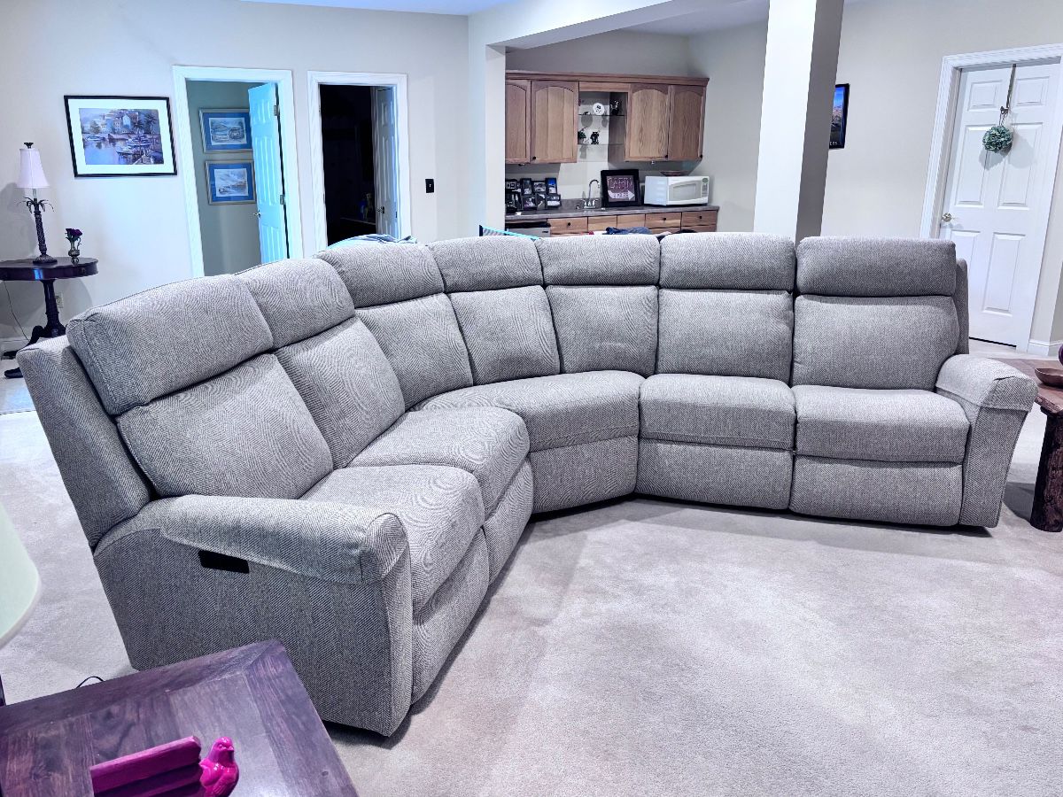 Newer Grey Power Reclining Sectional Sofa