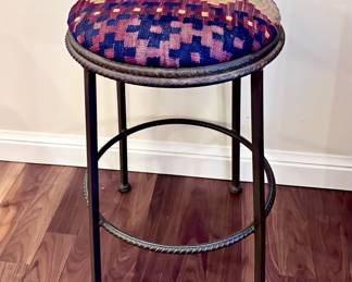 Wrought Iron Backless Barstool