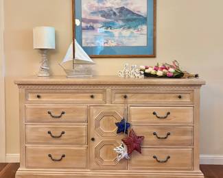 Lexington Dresser, Sailboat, Lamp, Signed Art and Spring Décor 
