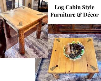 Log Cabin Furniture Coffee Table and End Table