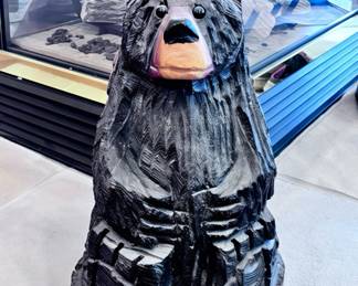 Carved Wooden Bear Statue