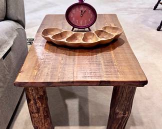Log Cabin Style End Table